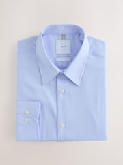 Blue Slim Fit Cotton Rich Textured Easy Care Smart Shirt - Image 1 of 3