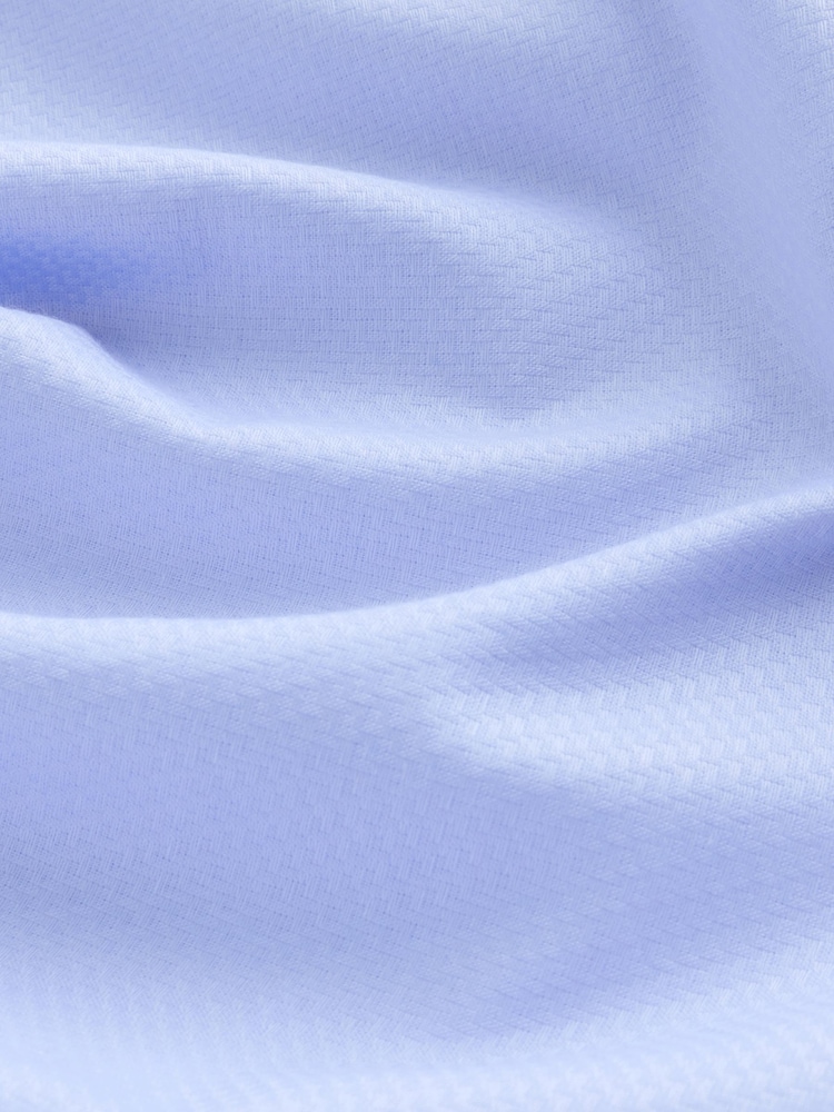 Blue Slim Fit Cotton Rich Textured Easy Care Smart Shirt - Image 3 of 3