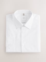 أبيض مخطط - تلبيس قياسي - قميص أنيق سهل العناية من نسيج غني بالقطن - Image 6 of 8