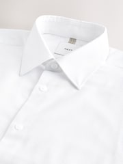 White Regular Fit Cotton Rich Textured Easy Care Smart Shirt - Image 7 of 8