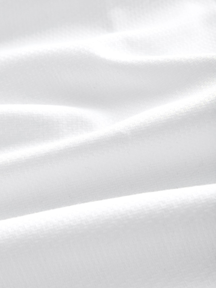 White Regular Fit Cotton Rich Textured Easy Care Smart Shirt - Image 8 of 8