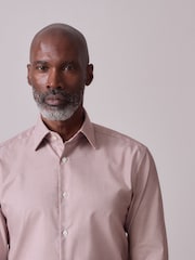 铁锈色棕色纹理 - Signature 100% 纯棉智能衬衫 - 9的图像1｝