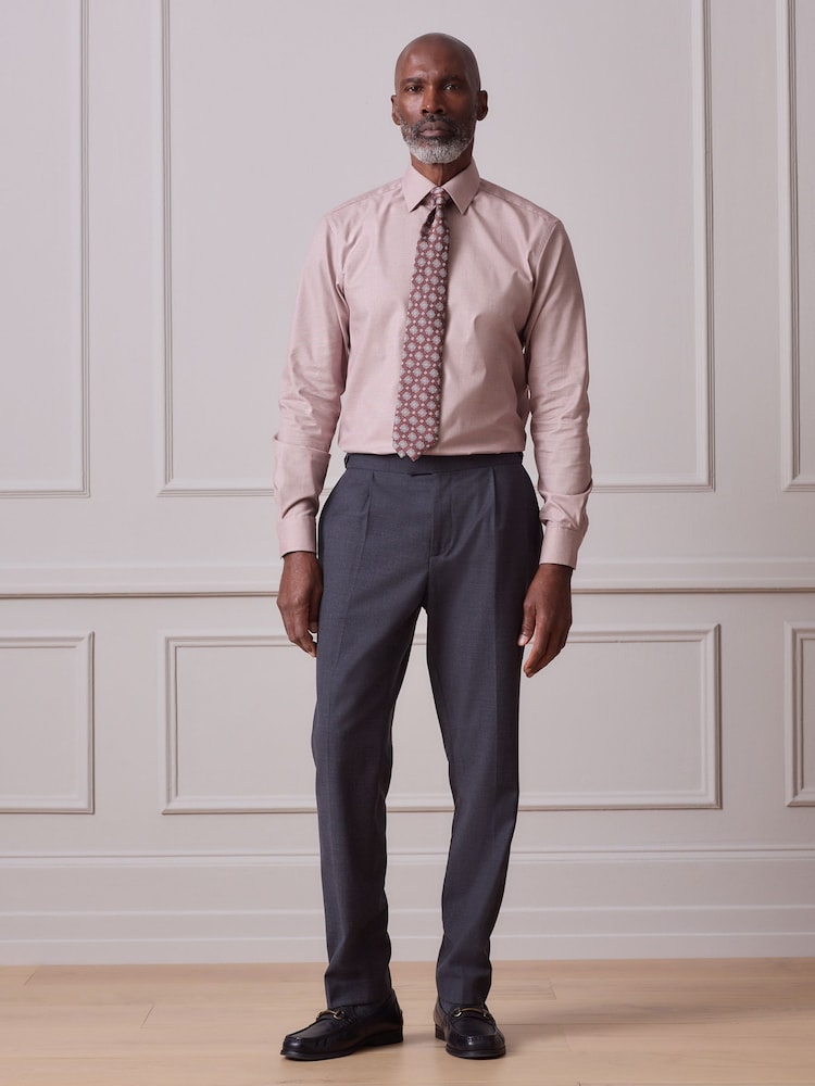 铁锈色棕色纹理 - Signature 100% 纯棉智能衬衫 - 9的图像2｝