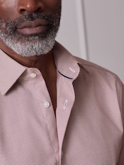 铁锈色棕色纹理 - Signature 100% 纯棉智能衬衫 - 9的图像6｝