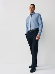 Blue & White Stripe Regular Fit Single Cuff Easy Care Smart Shirts 2 Pack - Image 7 of 10