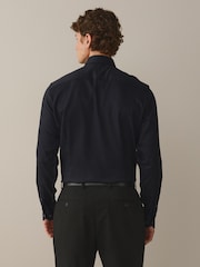 黑色缎纹/黑色 - 场合 100% 棉衬衫、领带、口袋巾和胸针套装 - 8的图像2｝