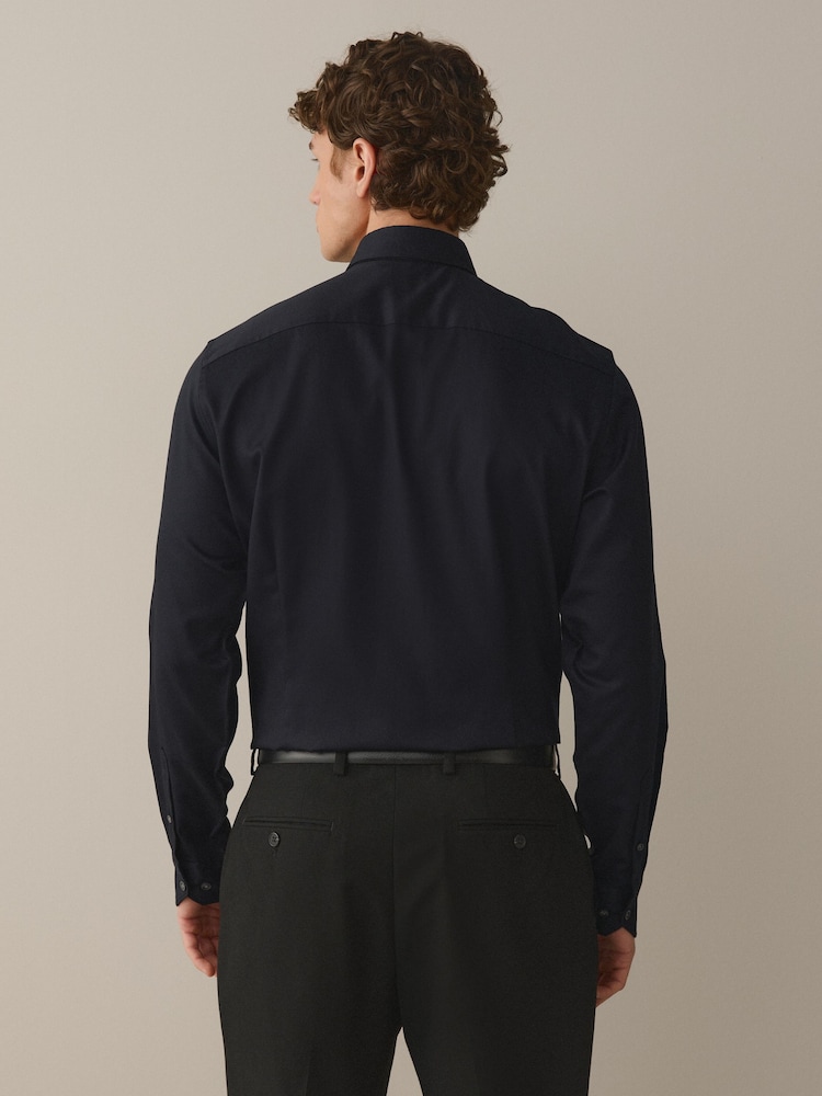 黑色缎纹/黑色 - 场合 100% 棉衬衫、领带、口袋巾和胸针套装 - 8的图像2｝