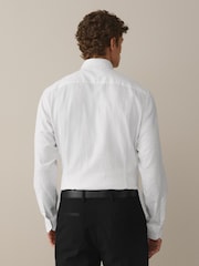 白豹/白色蝴蝶结 - 场合 100% 棉衬衫、领带、口袋巾和胸针套装 - 9的图像2｝