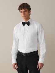 白豹/白色蝴蝶结 - 场合 100% 棉衬衫、领带、口袋巾和胸针套装 - 9的图像7｝