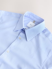 Blue Regular Fit Cotton Rich Textured Easy Care Smart Shirt - Image 7 of 8