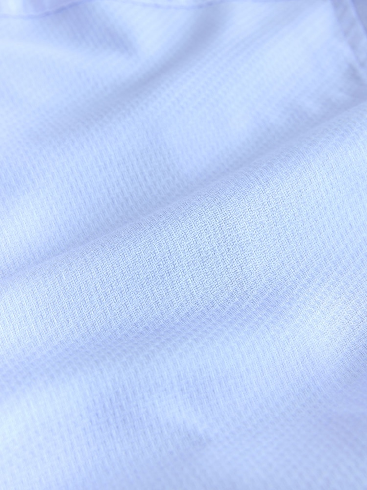 Blue Regular Fit Cotton Rich Textured Easy Care Smart Shirt - Image 8 of 8