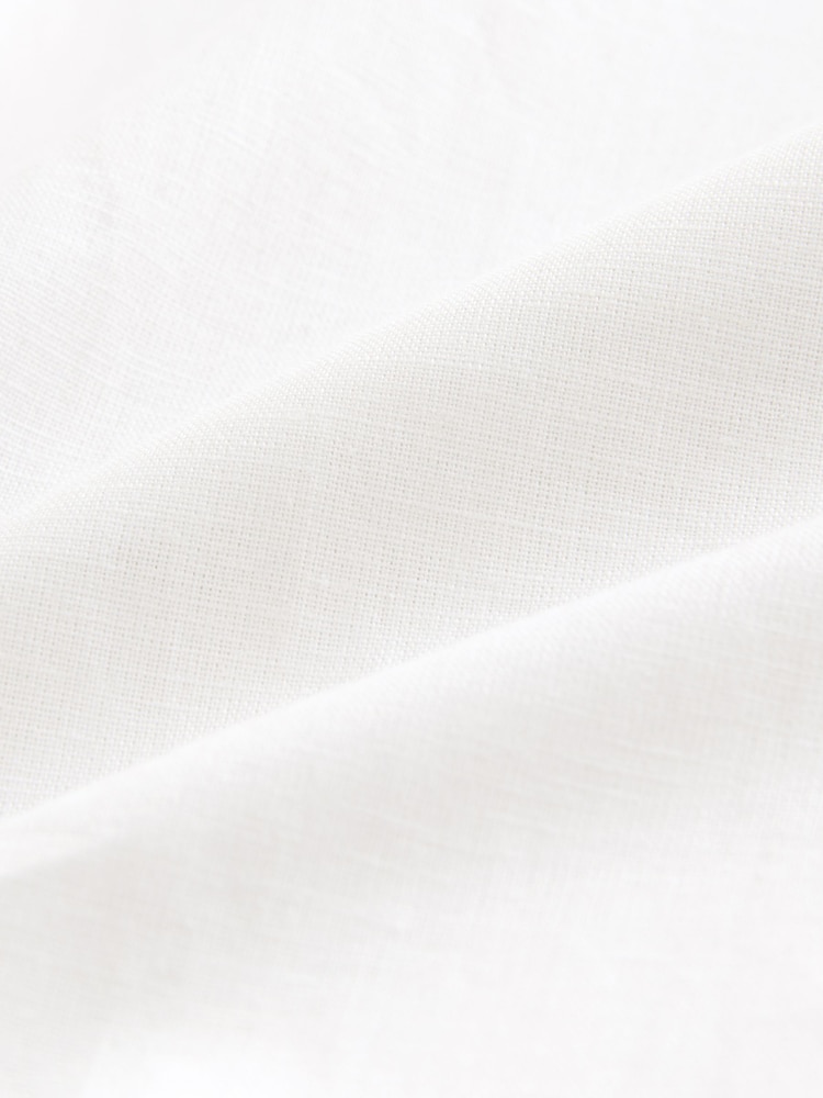 White/ Neutral Brown Botanical Cotton Linen Blend Shirt and Kew Garden Pocket Square Occasion Set - Image 10 of 10 White/ Neutral Brown Botanical Cotton Linen Blend Shirt and Kew Garden Pocket Square Occasion Set - Image 10 of 10