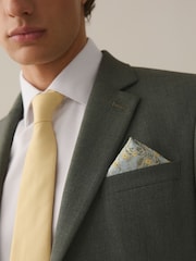 White/Yellow Slim Fit Cotton Rich Shirt, Tie, Pocket Square and Cufflink Occassion Set - Image 2 of 9