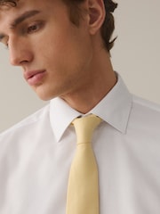 White/Yellow Slim Fit Cotton Rich Shirt, Tie, Pocket Square and Cufflink Occassion Set - Image 6 of 9