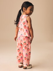 Pink Strawberry Print Top & Trousers Set (3mths-7yrs) - Image 3 of 4