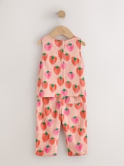 Pink Strawberry Print Top & Trousers Set (3mths-7yrs) - Image 7 of 9