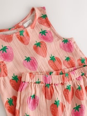 Pink Strawberry Print Top & Trousers Set (3mths-7yrs) - Image 8 of 9