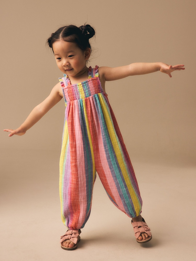 Rainbow Stripe Strappy Jumpsuit (3mths-7yrs) - Image 1 of 3