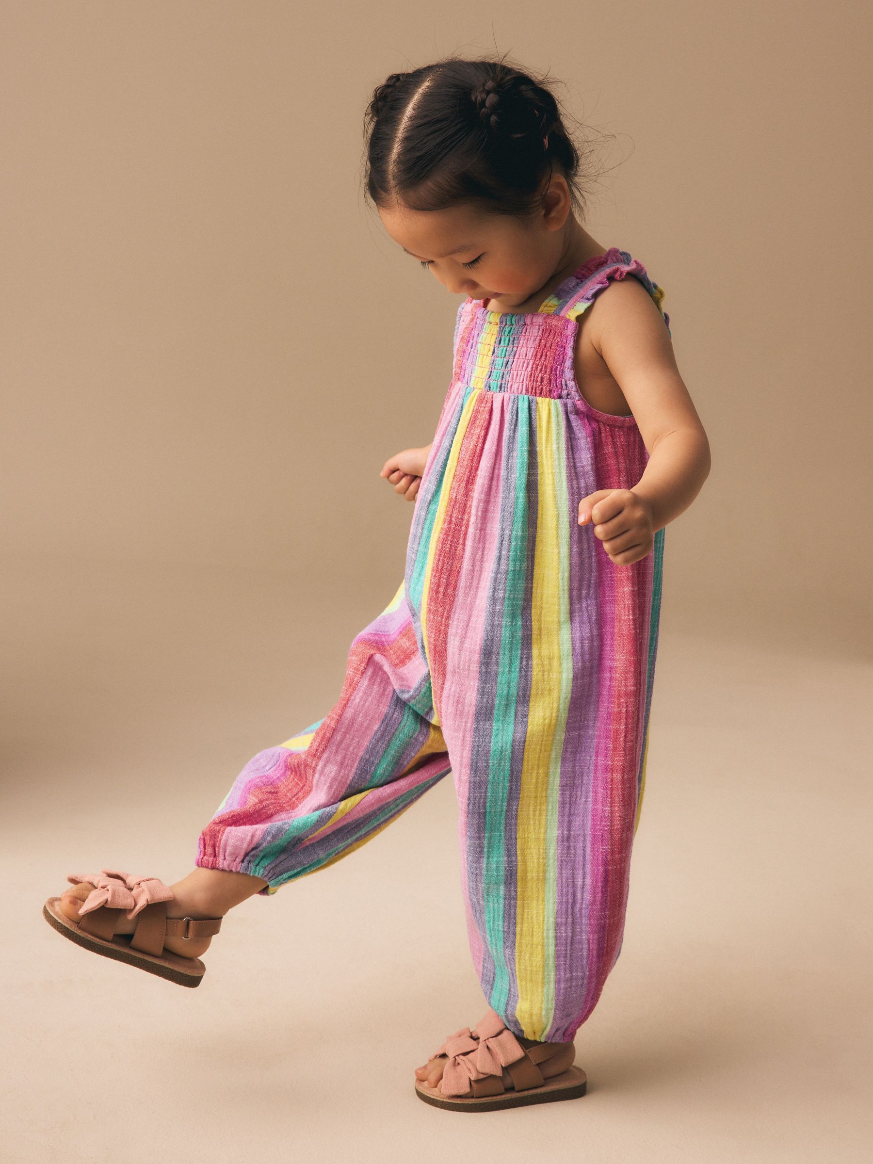 Buy Rainbow Stripe Strappy Jumpsuit (3mths-7yrs) from Next USA