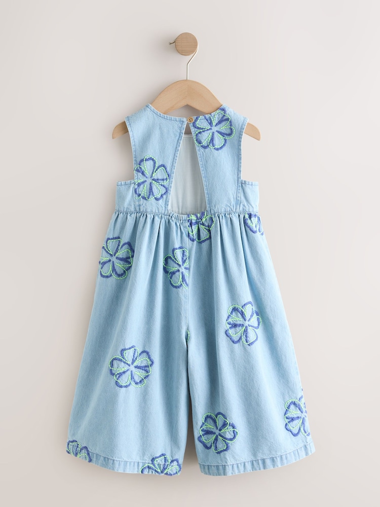 Blue Floral - Damit Pang-laro na Walang Manggas (3buwan-7taon) - Larawan 2 ng 4