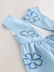 Blue Floral - Damit Pang-laro na Walang Manggas (3buwan-7taon) - Larawan 4 ng 4