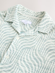 Green Jersey Geo Print Short Sleeve Shirt - Image 2 of 3