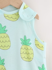 明るいグリーンPineapple - 0.5 Tog ノースリーブ ベビー スリープバッグ - 画像 3 / 6