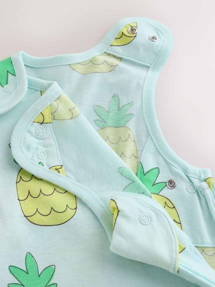 明るいグリーンPineapple - 0.5 Tog ノースリーブ ベビー スリープバッグ - 画像 6 / 6