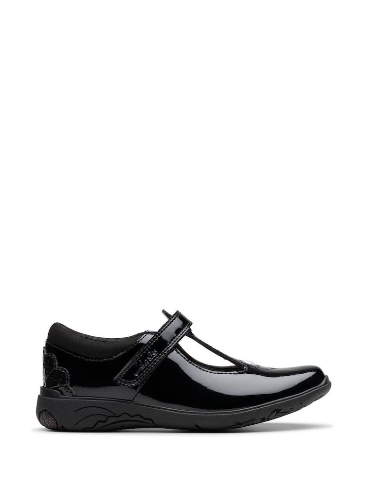 Clarks Black Relda Gem Kids Shoes - Image 1 of 8