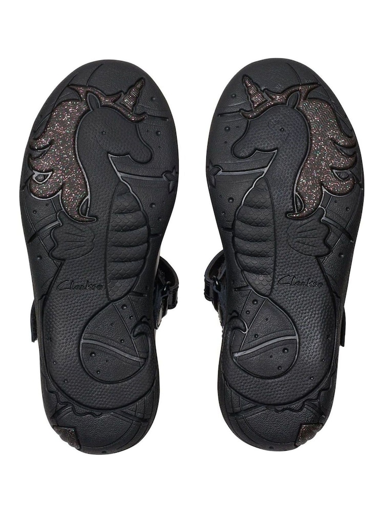 Clarks Black Relda Gem Kids Shoes - Image 8 of 8