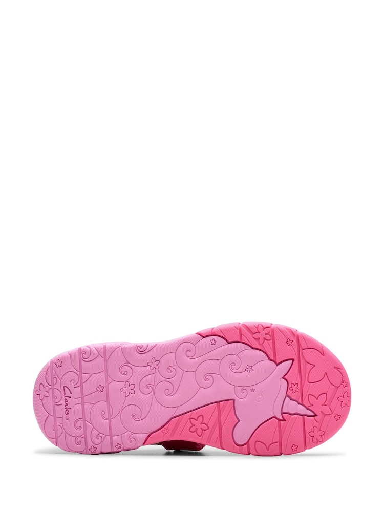 Clarks Pink Tidal Shell Kids Shoes - Image 6 of 6