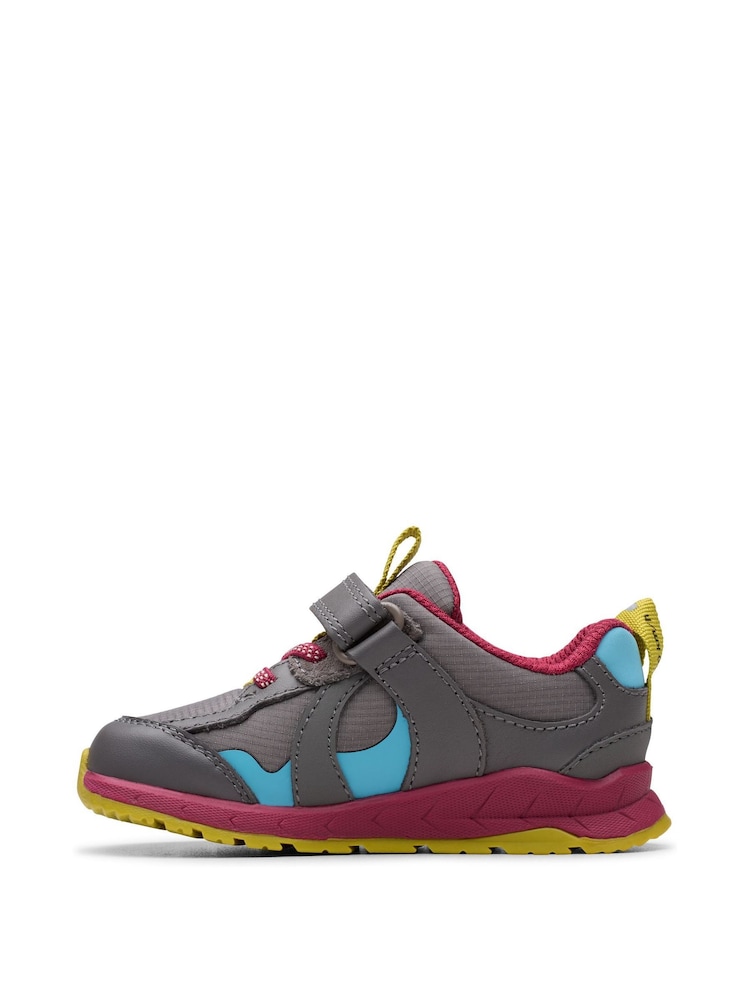 Clarks Grey Selva Hero Toddler Shoes - Image 2 of 6