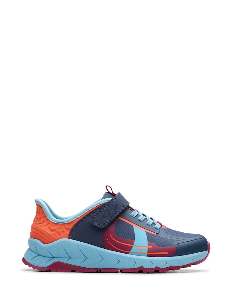 Clarks Blue Selva Lane Kids Shoes - Image 1 of 6