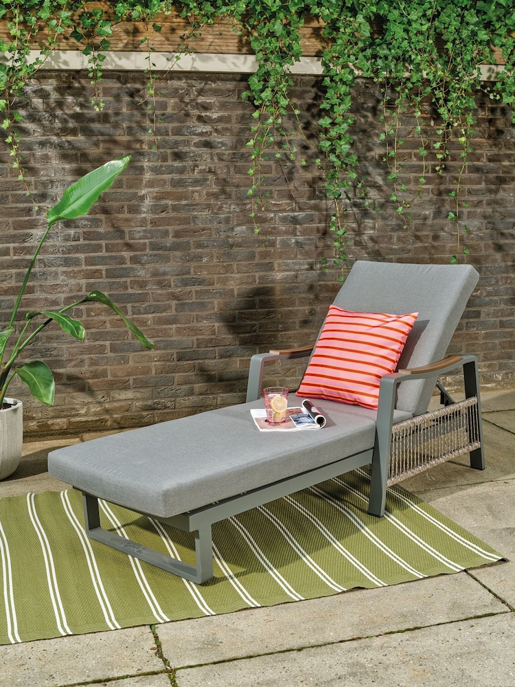 Outdoor Living Grey Montevideo Aluminium Sunlounger - Image 1 of 4 Outdoor Living Grey Montevideo Aluminium Sunlounger - Image 1 of 4