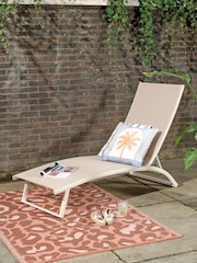 Outdoor Living Cream Farum Aluminium Sunlounger - Image 1 of 4