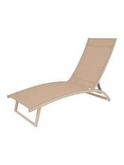 Outdoor Living Cream Farum Aluminium Sunlounger - Image 2 of 4
