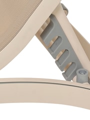 Outdoor Living Cream Farum Aluminium Sunlounger - Image 4 of 4