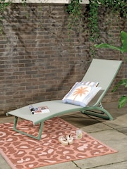 Outdoor Living Green Farum Aluminium Sunlounger - Image 1 of 4