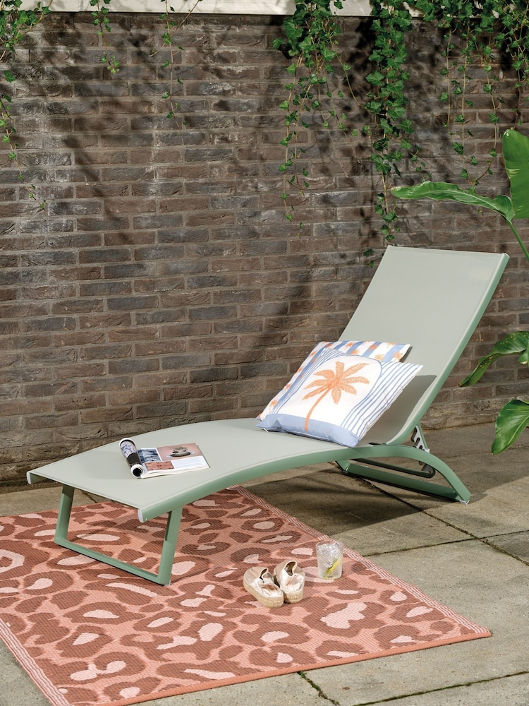 Outdoor Living Green Farum Aluminium Sunlounger - Image 1 of 4 Outdoor Living Green Farum Aluminium Sunlounger - Image 1 of 4