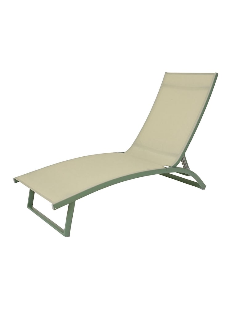 Outdoor Living Green Farum Aluminium Sunlounger - Image 2 of 4 Outdoor Living Green Farum Aluminium Sunlounger - Image 2 of 4