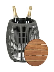 Outdoor Living Seville Acacia Storage 3-in-1 Side Table - Attēls 5 no 7