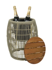 Outdoor Living Cream Seville Acacia Storage 3-in-1 Side Table - Image 6 of 7