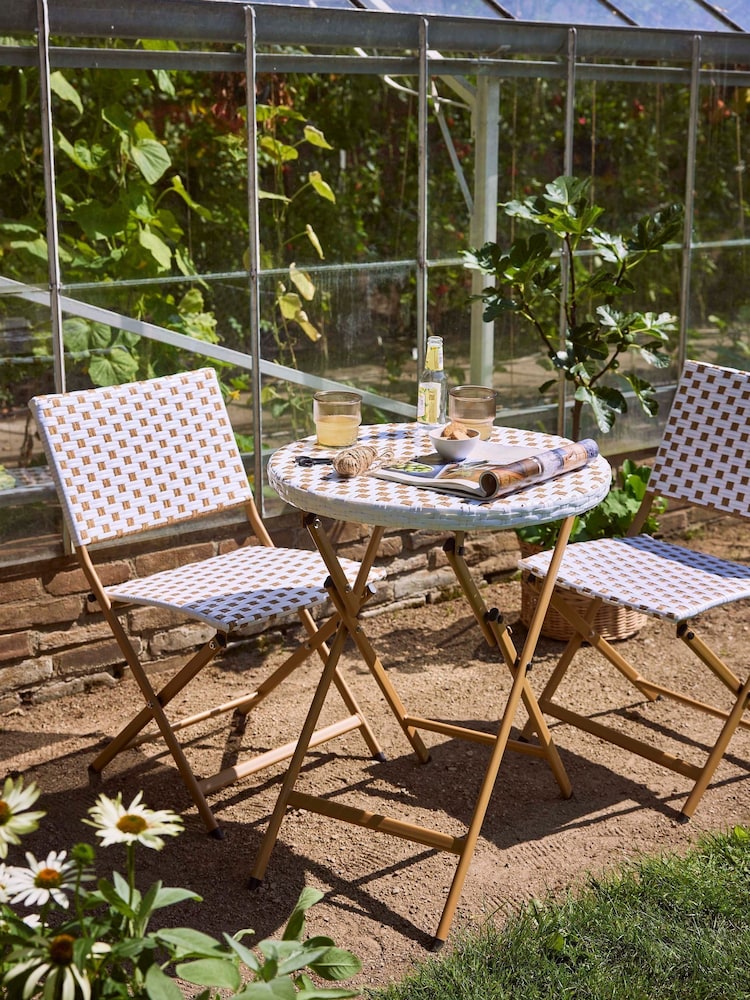 Outdoor Living Brown Bellano Wicker Bistro Set - Image 1 of 7 Outdoor Living Brown Bellano Wicker Bistro Set - Image 1 of 7