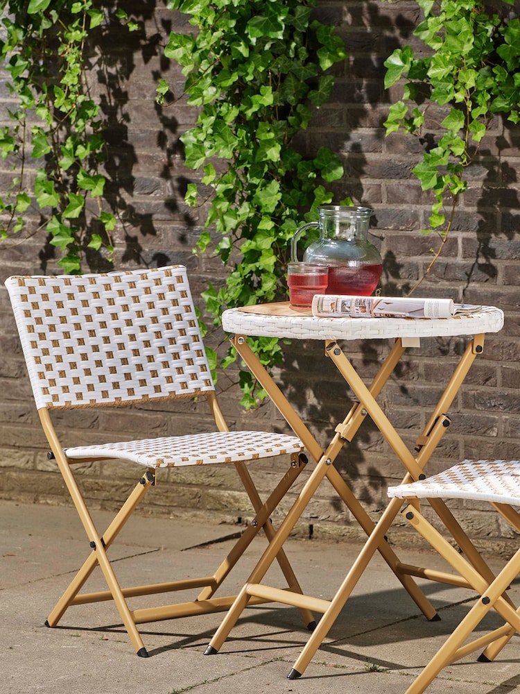 Outdoor Living Brown Bellano Wicker Bistro Set - Image 2 of 7 Outdoor Living Brown Bellano Wicker Bistro Set - Image 2 of 7