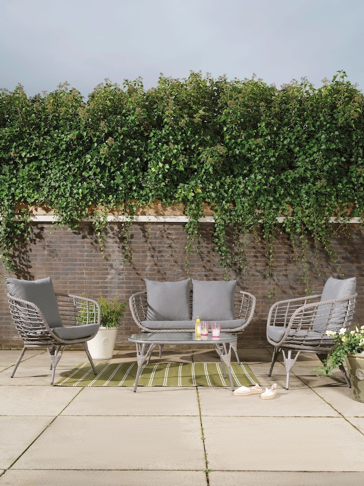 Outdoor Living 4 Piece Grey Evora Wicker Furniture Set - Image 1 of 5 Outdoor Living 4 Piece Grey Evora Wicker Furniture Set - Image 1 of 5