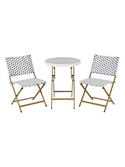 Outdoor Living Navy Bellano Wicker Bistro Set - Image 4 of 5