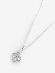 Simply Silver Silver Tone Sterling 925 Cubic Zirconia Clover Pendant - Image 1 of 1