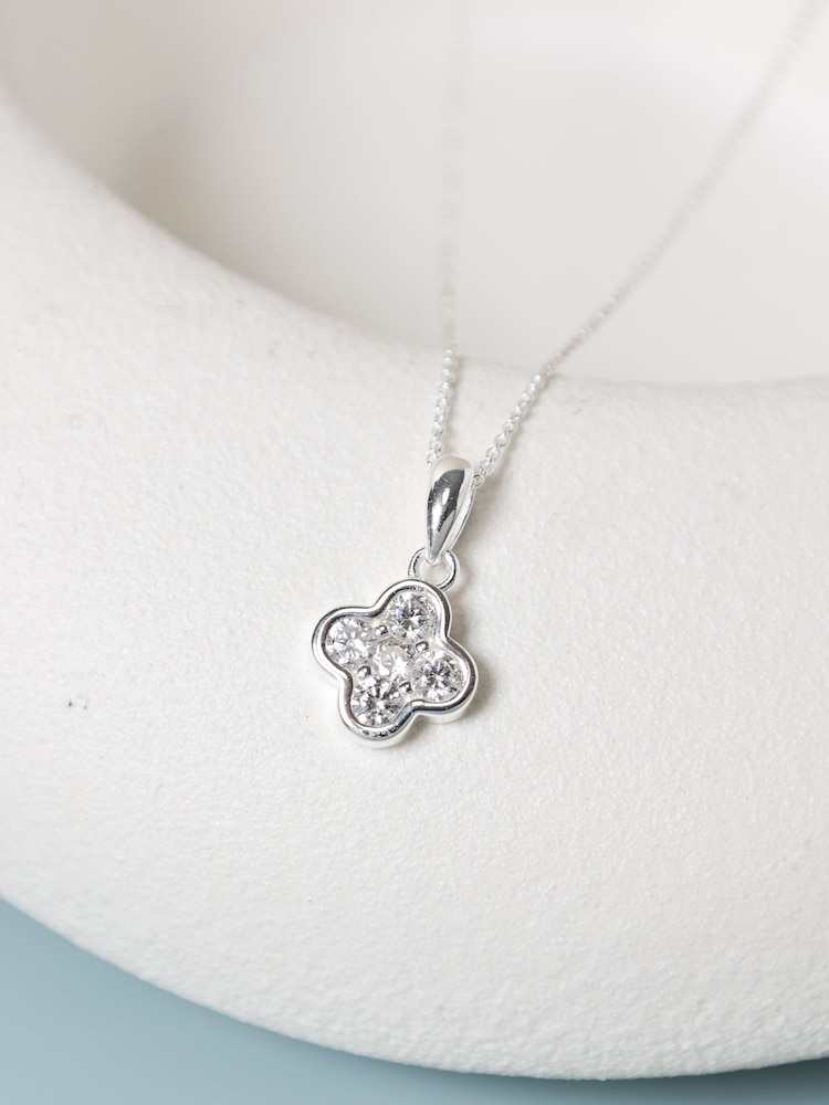 Simply Silver Sterling Silver 925 Cubic Zirconia Clover Pendant - Image 5 of 5 Simply Silver Sterling Silver 925 Cubic Zirconia Clover Pendant - Image 5 of 5