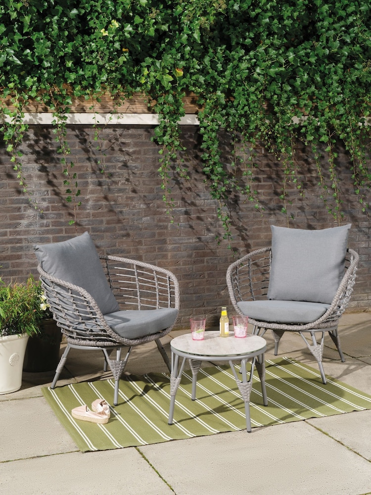 Outdoor Living 4 Piece Grey Evora Wicker Furniture Set - Image 1 of 4 Outdoor Living 4 Piece Grey Evora Wicker Furniture Set - Image 1 of 4