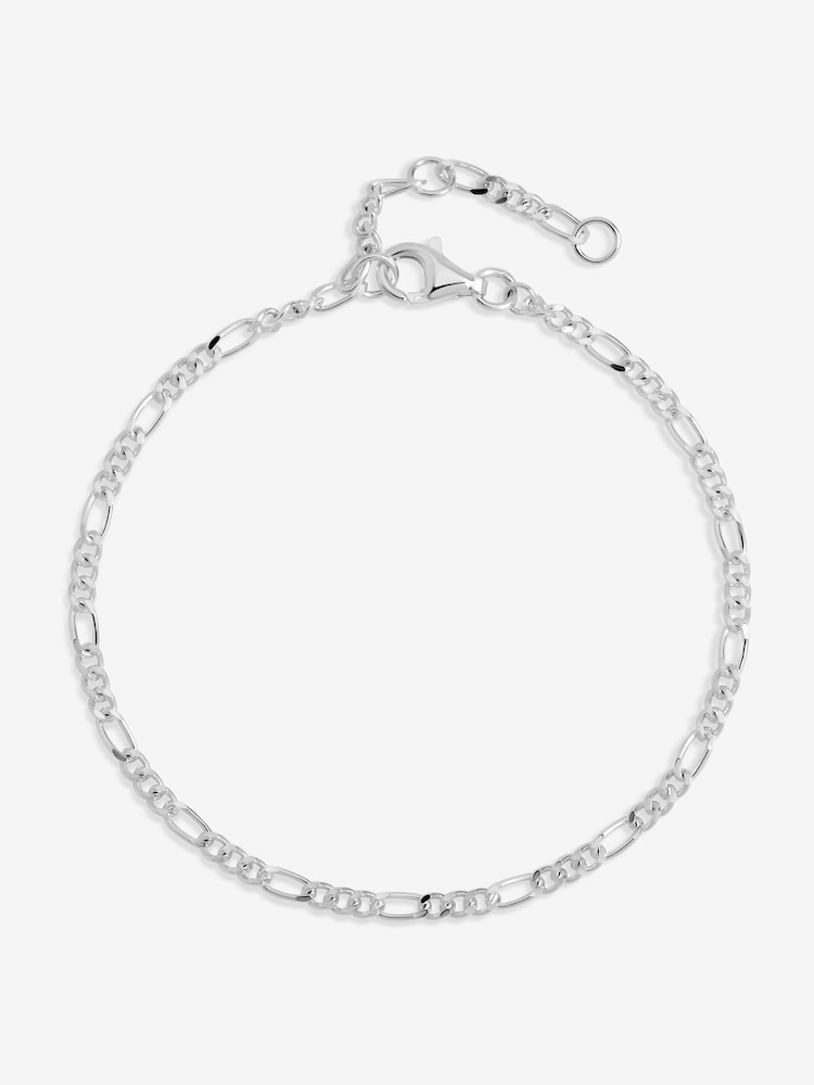 Simply Silver Silver Tone Sterling 925 Figaro Chain Bracelet - Image 1 of 2 Simply Silver Silver Tone Sterling 925 Figaro Chain Bracelet - Image 1 of 2